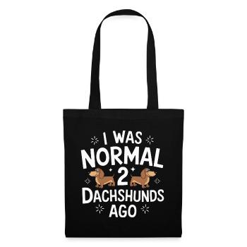 Chien teckel - Sac en tissu - noir - Devant