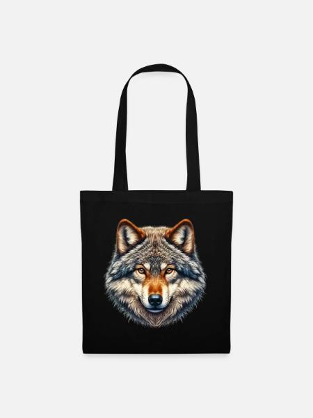 Wolf - Stoffbeutel - Schwarz