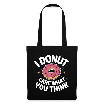 Donut Donuts Süßigkeiten Bagel - Stoffbeutel - Schwarz - Vorne