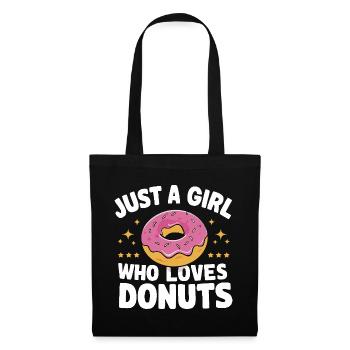 Donut Donuts Süßigkeiten Bagel - Stoffbeutel - Schwarz - Vorne
