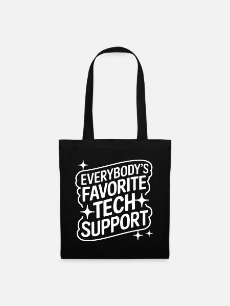 Technischer Support Computerfreak Nerd - Stoffbeutel - Schwarz