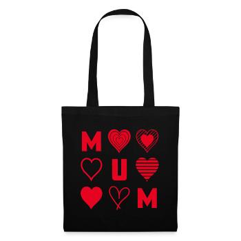 Red Hearts Mum - Tote Bag - black - Front