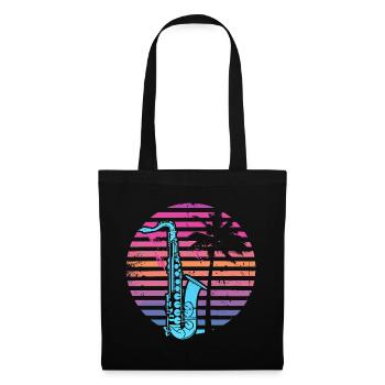 Saxophone des années 90 - Sac en tissu - noir - Devant