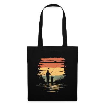 Père Fils Pêche Pêche Vintage - Sac en tissu - noir - Devant