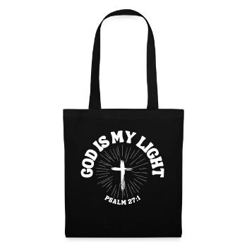God is My Light – Psalm 27:1 - Tote Bag - black - Front