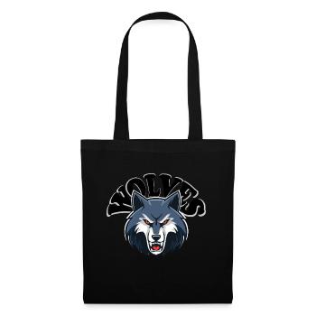 Wolf image with Wolves text - Tote Bag - black - Front