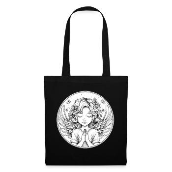 Ange priant en cercle - Sac en tissu - noir - Devant