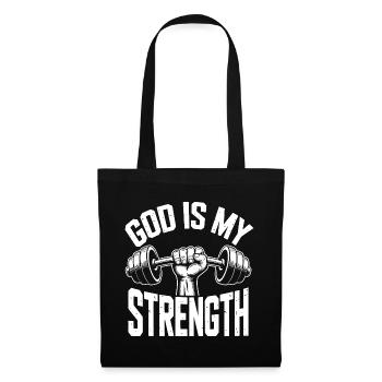Dieu est ma force ! Croire en Jésus chrétien - Sac en tissu - noir - Devant