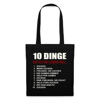 Gaming 10 Things I Want Gamer Games Gamer - Tote Bag - black - Front