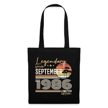 September 1986 Born in September 1986 September 1986 - Tote Bag - black - Front