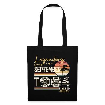 September 1984 Born September 1984 September 1984 - Tote Bag - black - Front