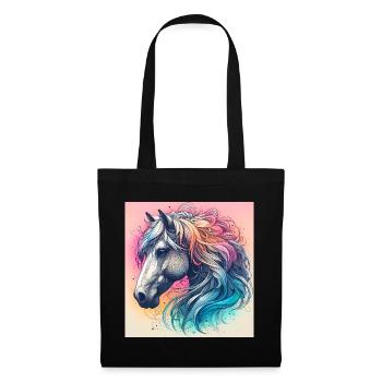 cheval - Sac en tissu - noir - Devant