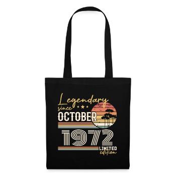 Oktober 1972 Geschenk - Genial seit Oktober 1972 - Stoffbeutel - Schwarz - Vorne