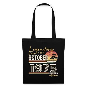 Oktober 1975 Geschenk - Genial seit Oktober 1975 - Stoffbeutel - Schwarz - Vorne