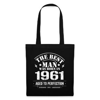 Geboren im 1961 Geburtstag 1961 - 64 Jahre Retro - Stoffbeutel - Schwarz - Vorne