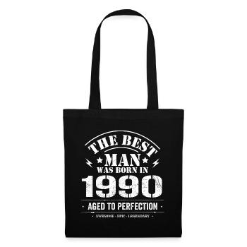 Geboren im 1990 Geburtstag 1990 - 35 Jahre Retro - Stoffbeutel - Schwarz - Vorne