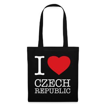I love Czech Republic Tschechien - Stoffbeutel - Schwarz - Vorne