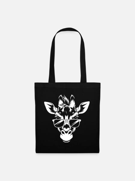 Cool giraffe head with sunglasses - Tote Bag - black
