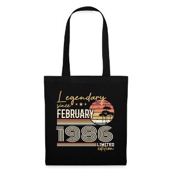February 1986 Anniversary 1986 Legends February - Tote Bag - black - Front
