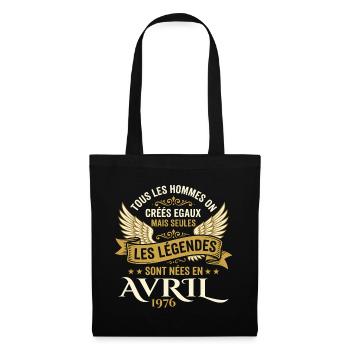 Légendaire depuis Avril 1976 - Vintage Avril 1976 - Sac en tissu - noir - Devant