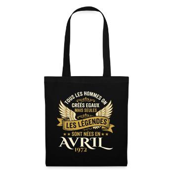 Légendaire depuis Avril 1972 - Vintage Avril 1972 - Sac en tissu - noir - Devant