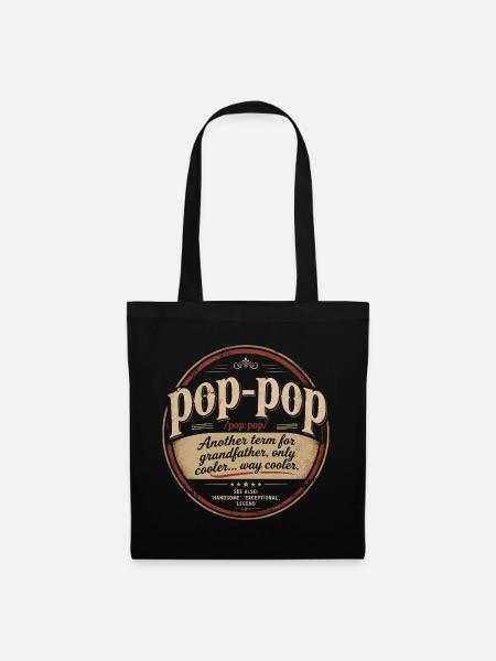 Pop-Pop-Definition – Cooler und legendärer Opa - Stoffbeutel - Schwarz