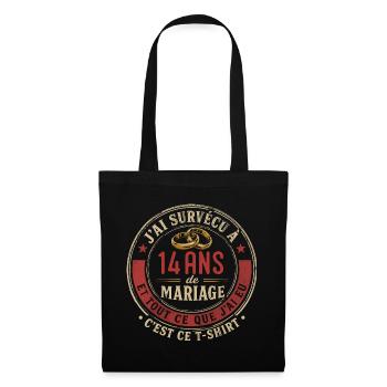 Humour Anniversaire : J'ai Survécu à 12 Ans - Sac en tissu - noir - Devant