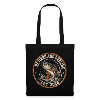 Motif de pêcheur retraité et en train de reprendre en 2026 - Sac en tissu - noir - Devant