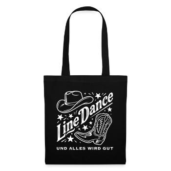 Line Dance Cowboy Flair - Stoffbeutel - Schwarz - Vorne