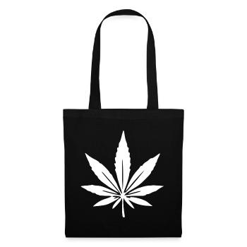 Hanf Hanfblatt Cannabis Geschenk  - Stoffbeutel - Schwarz - Vorne