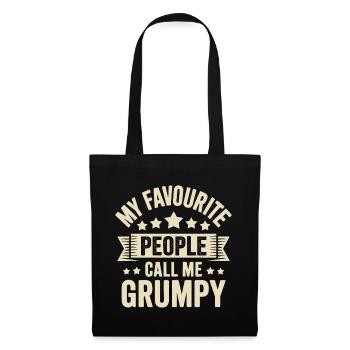 Mein Lieblingsvolk nennt mich Grumpy - Stoffbeutel - Schwarz - Vorne