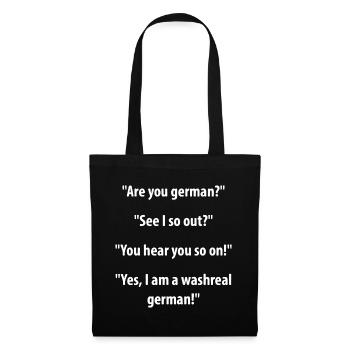 Are You German? Lustiger Sprachwitz mit deutschem - Stoffbeutel - Schwarz - Vorne