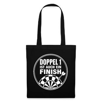Madhouse Dartspieler Checkout Double 1 Spruch - Stoffbeutel - Schwarz - Vorne