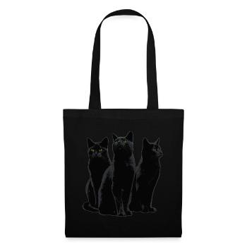 Katzen Halloween - Stoffbeutel - Schwarz - Vorne