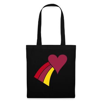 Coeur Arc-en-Ciel - Sac en tissu - noir - Devant