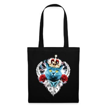 Blue Cat the King blue Butterfly - Cat cat - Tote Bag - black - Front