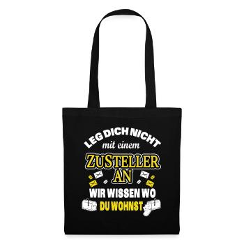 ZUSTELLER, POSTBOTE, POSTMANN - WIR WISSEN WO DU - Stoffbeutel - Schwarz - Vorne