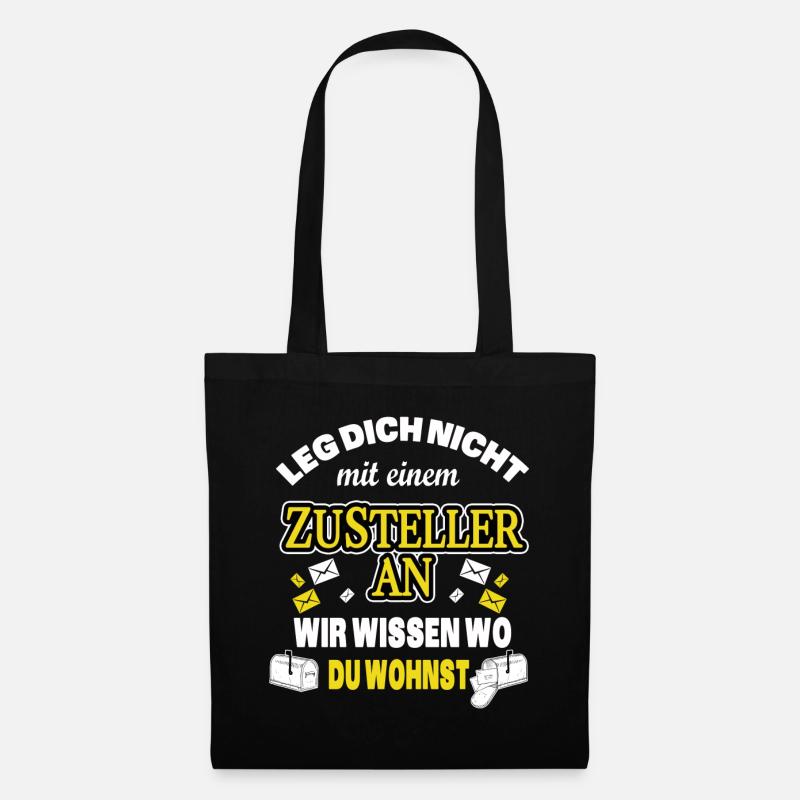ZUSTELLER, POSTBOTE, POSTMANN - WIR WISSEN WO DU - Stoffbeutel - Schwarz