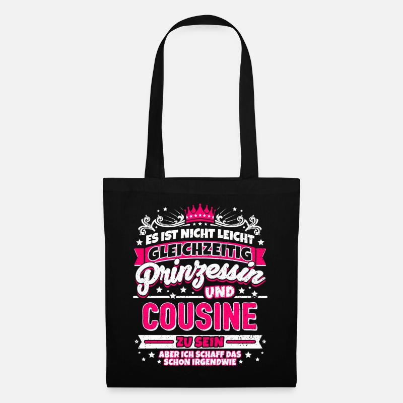 Prinzessin und Cousine - Stoffbeutel - Schwarz