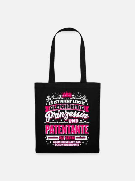 Prinzessin und Patentante - Stoffbeutel - Schwarz