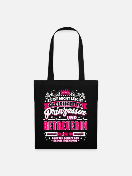 Prinzessin und Betreuerin - Stoffbeutel - Schwarz