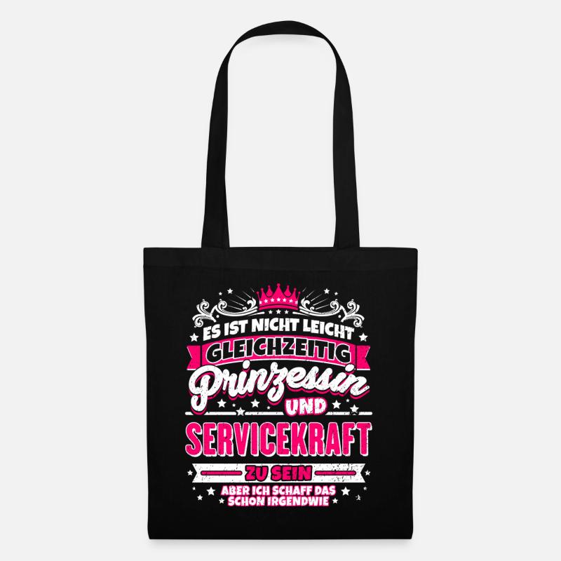 Prinzessin und Servicekraft - Stoffbeutel - Schwarz