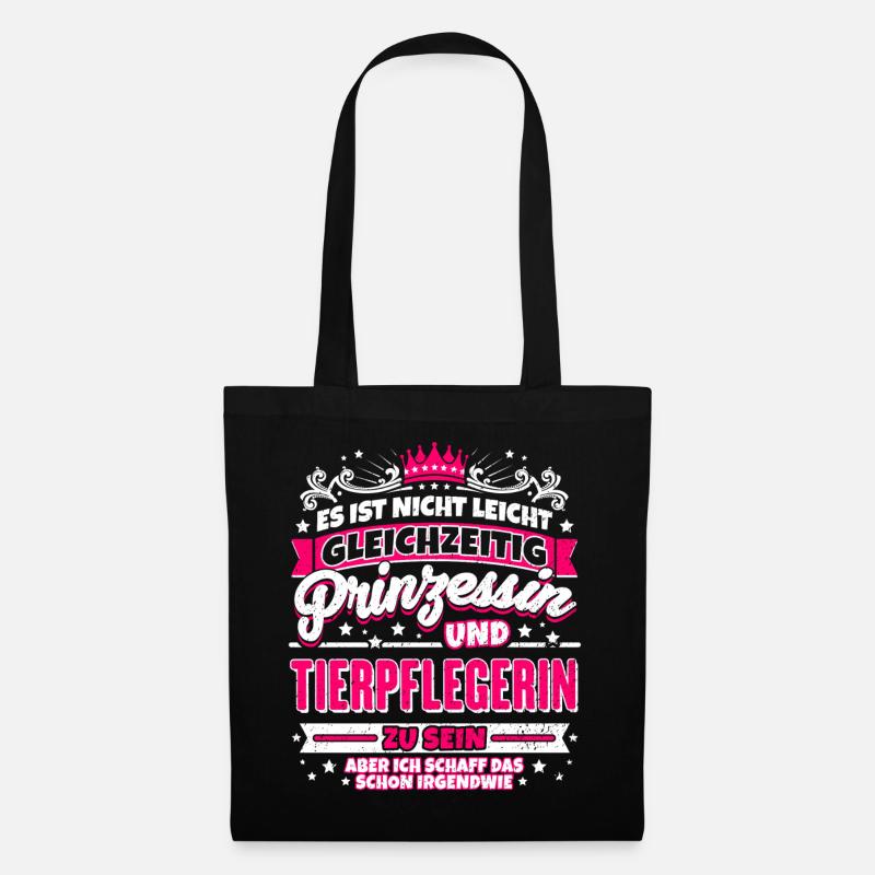 Princesse et Tierpflegerin - Sac en tissu - noir