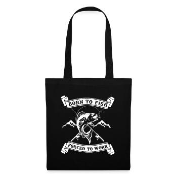 Born to fish forced to work - Sac en tissu - noir - Devant