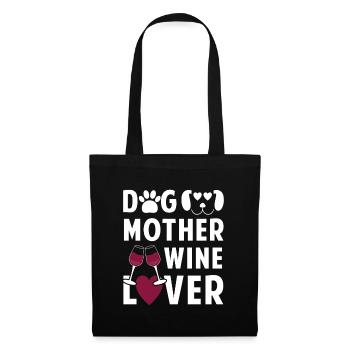 Dog mother wine lover - Sac en tissu - noir - Devant