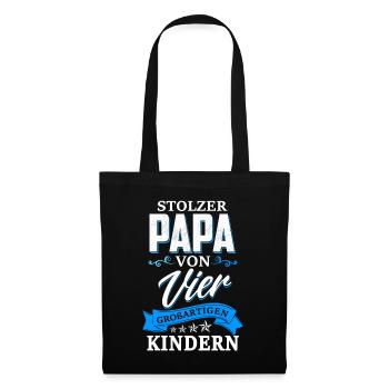 Stolzer Papa von vier großartigen Kindern - Stoffbeutel - Schwarz - Vorne