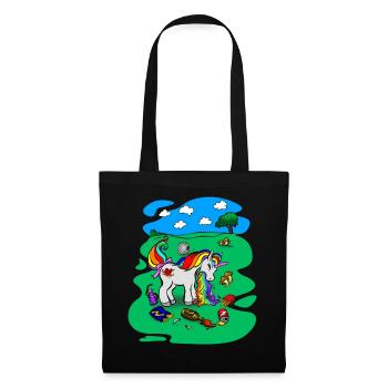 Einhorn auf Party - Hangover T-Shirt - Stoffbeutel - Schwarz - Vorne