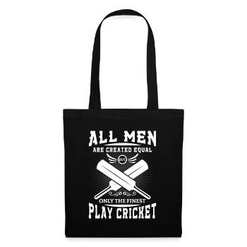 Men are created equal but the finest play cricket - Sac en tissu - noir - Devant