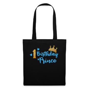 Anniversaire du Prince 1er anniversaire garçon garçon cadeau - Sac en tissu - noir - Devant