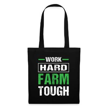 Work hard farm tough cool farmer - Stoffbeutel - Schwarz - Vorne
